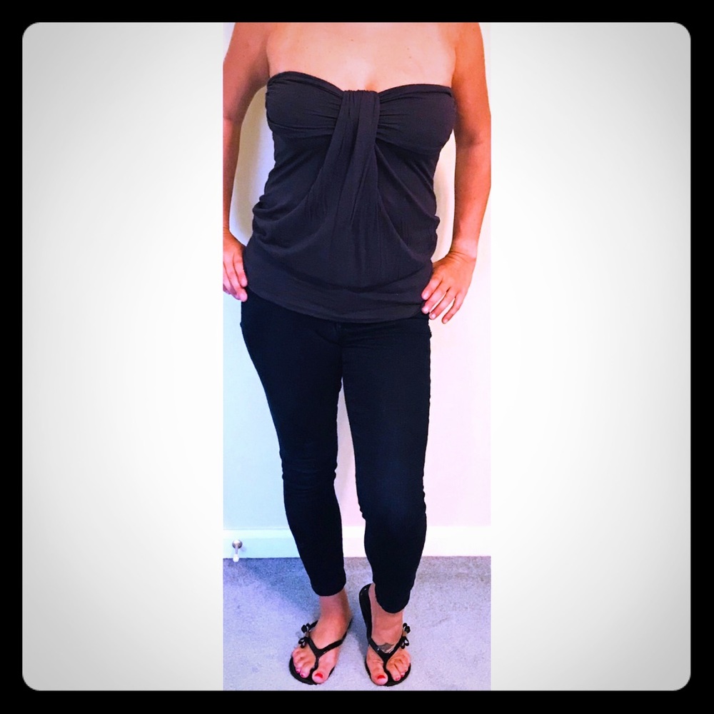 Black Strapless Top